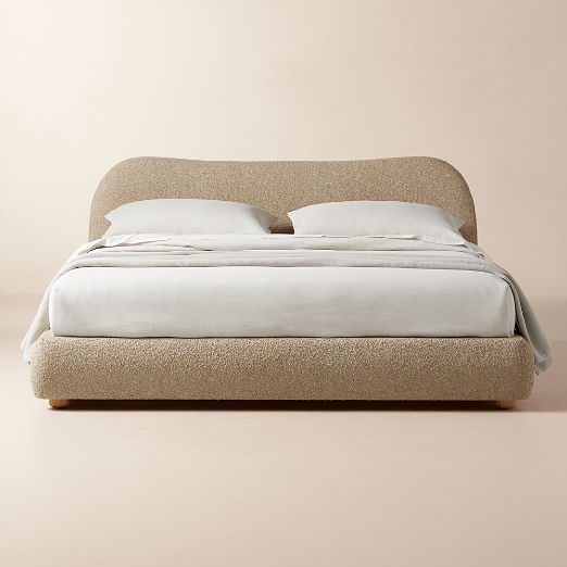 Diana Camel Brown Boucle Upholstered King Bed