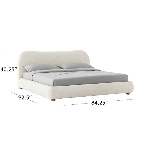 Diana White Boucle King Bed