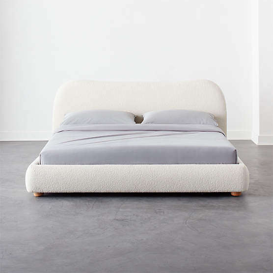 Diana White Boucle King Bed by Ross Cassidy