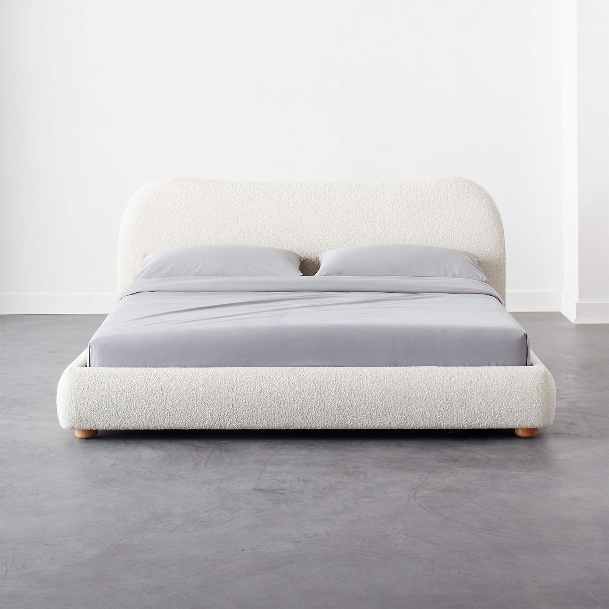 Diana White Upholstered King Bed + Reviews CB2