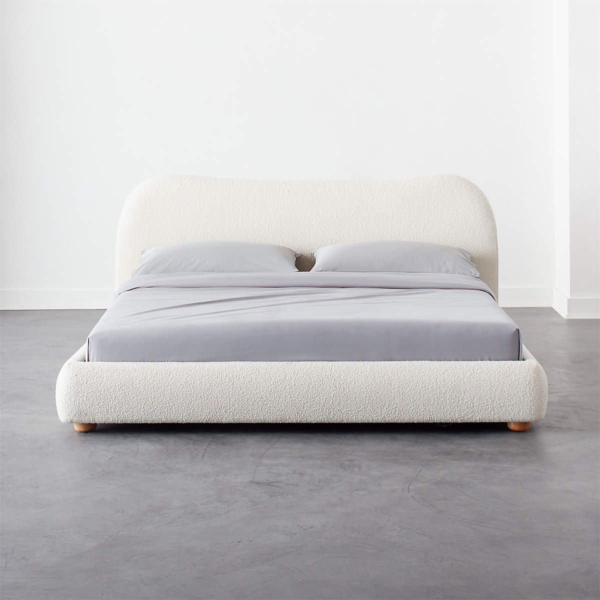 Diana White Boucle King Bed + Reviews | CB2 Canada