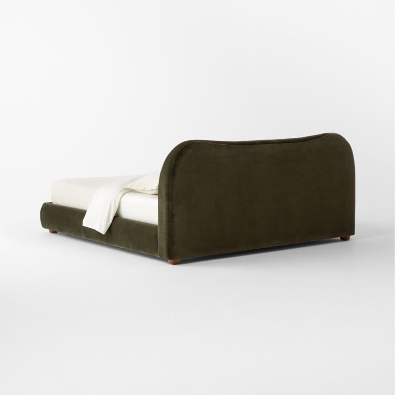 Diana Olive Green Velvet King Bed - image 6 of 10