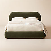 Panora Cool Grey Upholstered and Black Metal Queen Bed