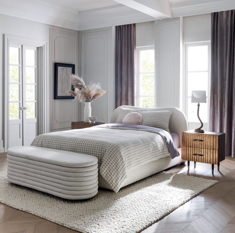 Diana White Boucle King Bed by Ross Cassidy