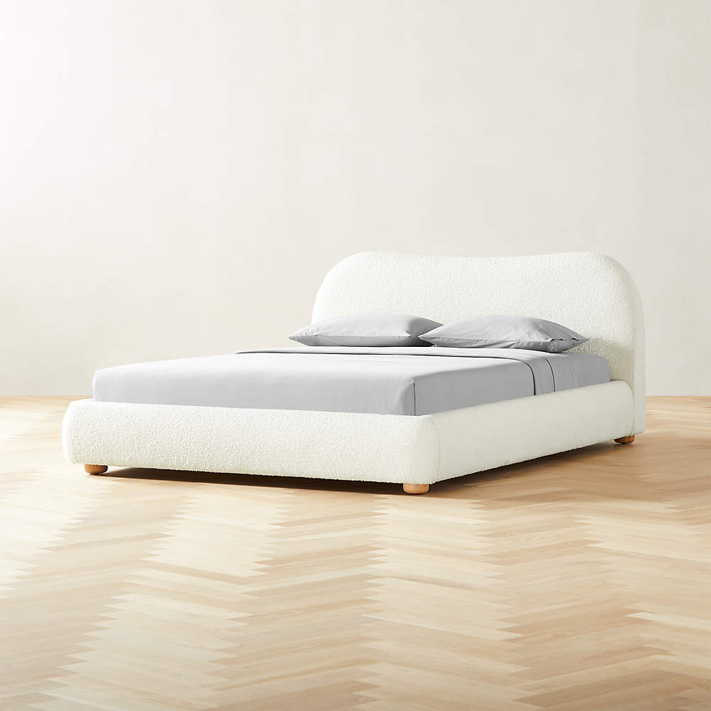 Forte white queen on sale bed cb2