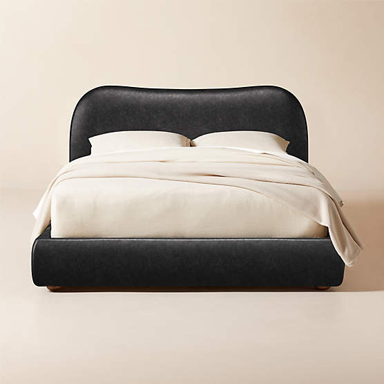 Diana Queen Bello Black Leather Bed by Ross Cassidy