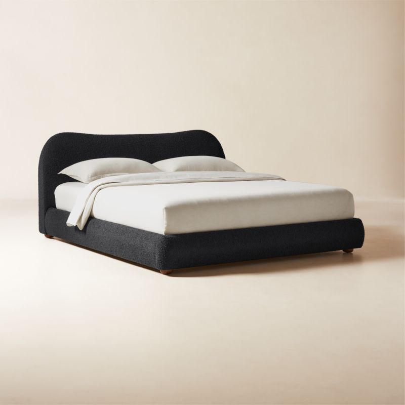 Diana Charcoal Black Upholstered King Bed - image 4 of 9