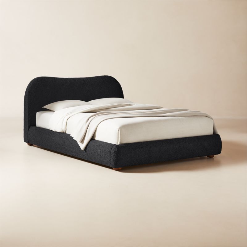 Diana Charcoal Black Upholstered Queen Bed by Ross Cassidy - image 3 of 8