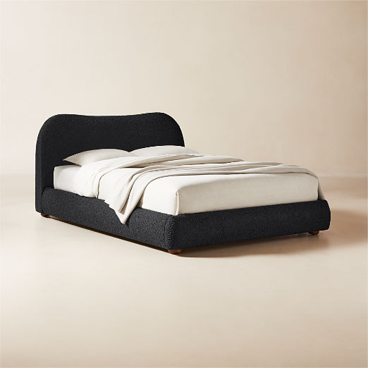 Diana Charcoal Black Upholstered Queen Bed