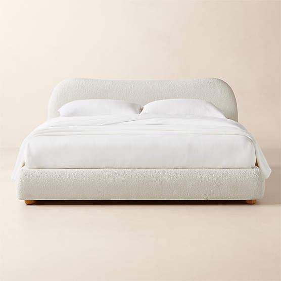 Diana White Boucle Upholstered King Bed