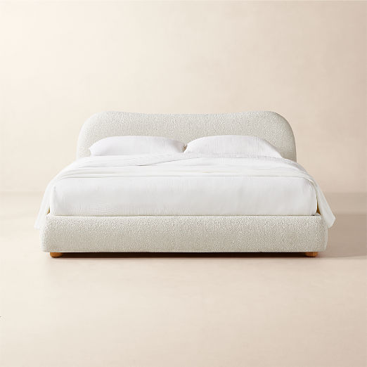 Diana White Boucle Bed