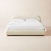 Forte Leather King Bed with Natural Base Bello Saddle