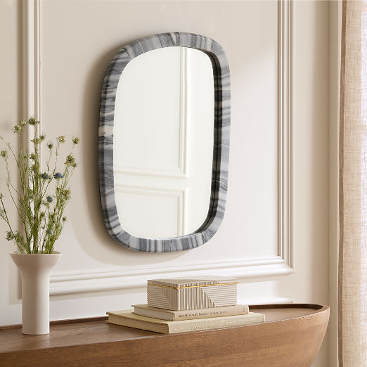 Diani Black Marble Wall Mirror 18"x24"