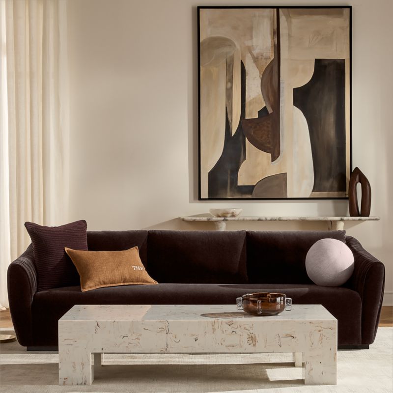 Scatola 60" Rectangular White Swirled Resin Coffee Table - image 3 of 11