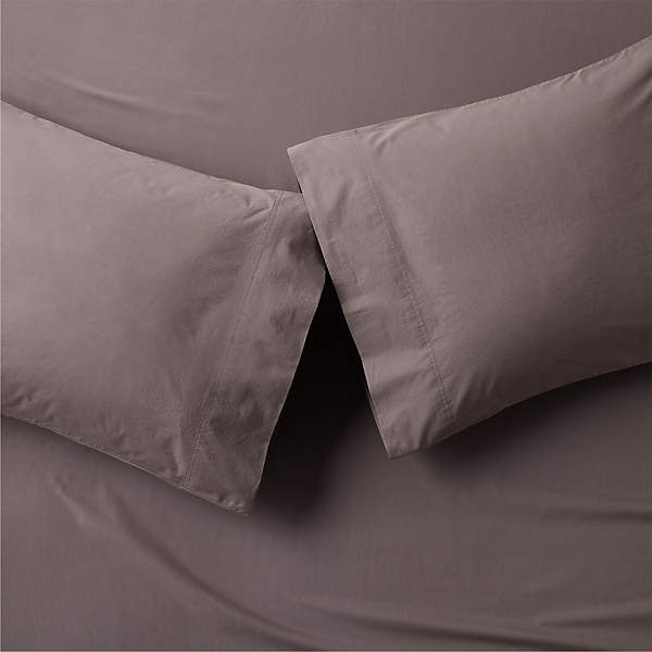 Dione Organic Cotton Washed Percale 400 Thread Count Charcoal King