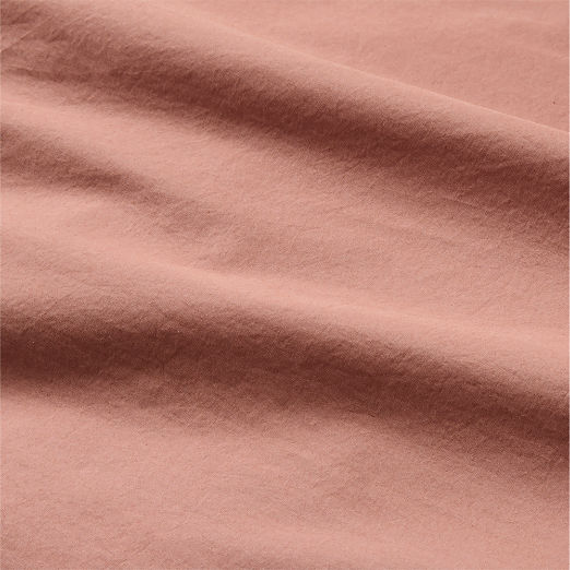 Dione Organic Cotton Washed Percale 400 Thread Count Smoked Mauve Duvet Cover