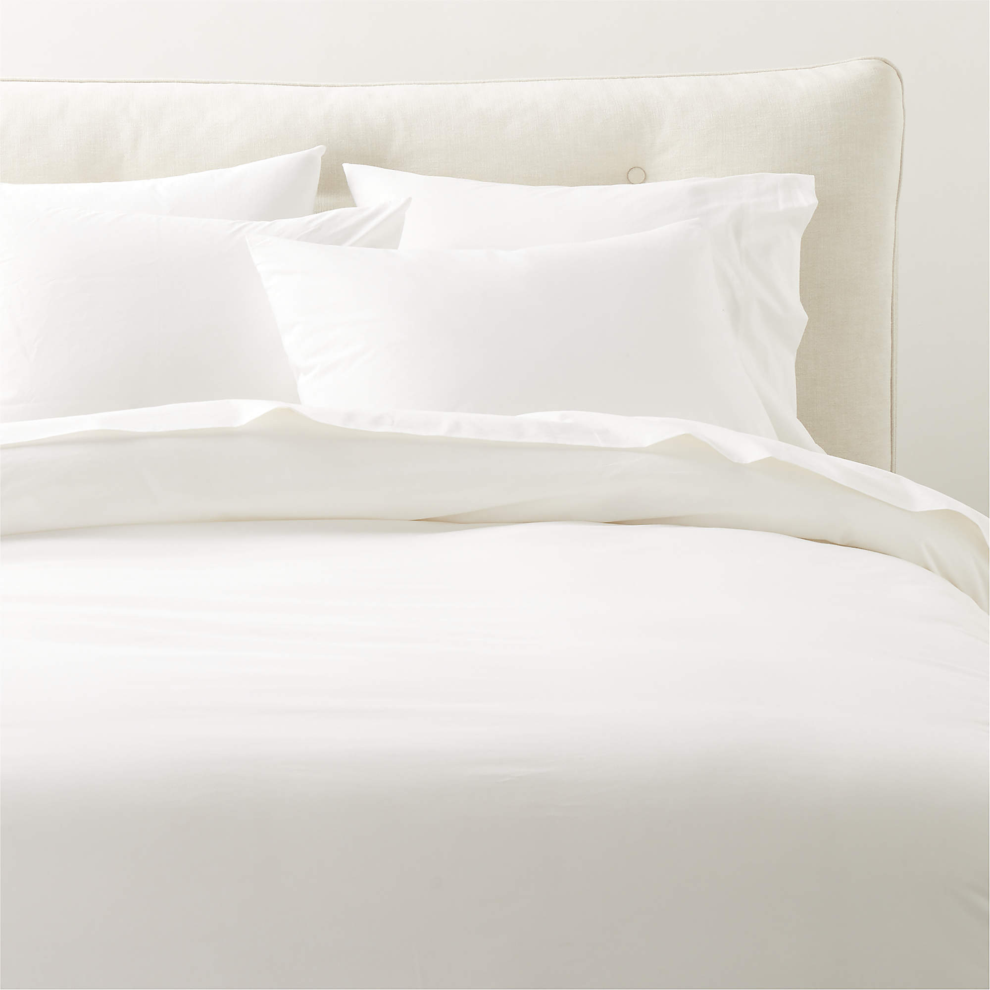 Dione Organic Cotton Washed Percale 400 Thread Count White Full/Queen