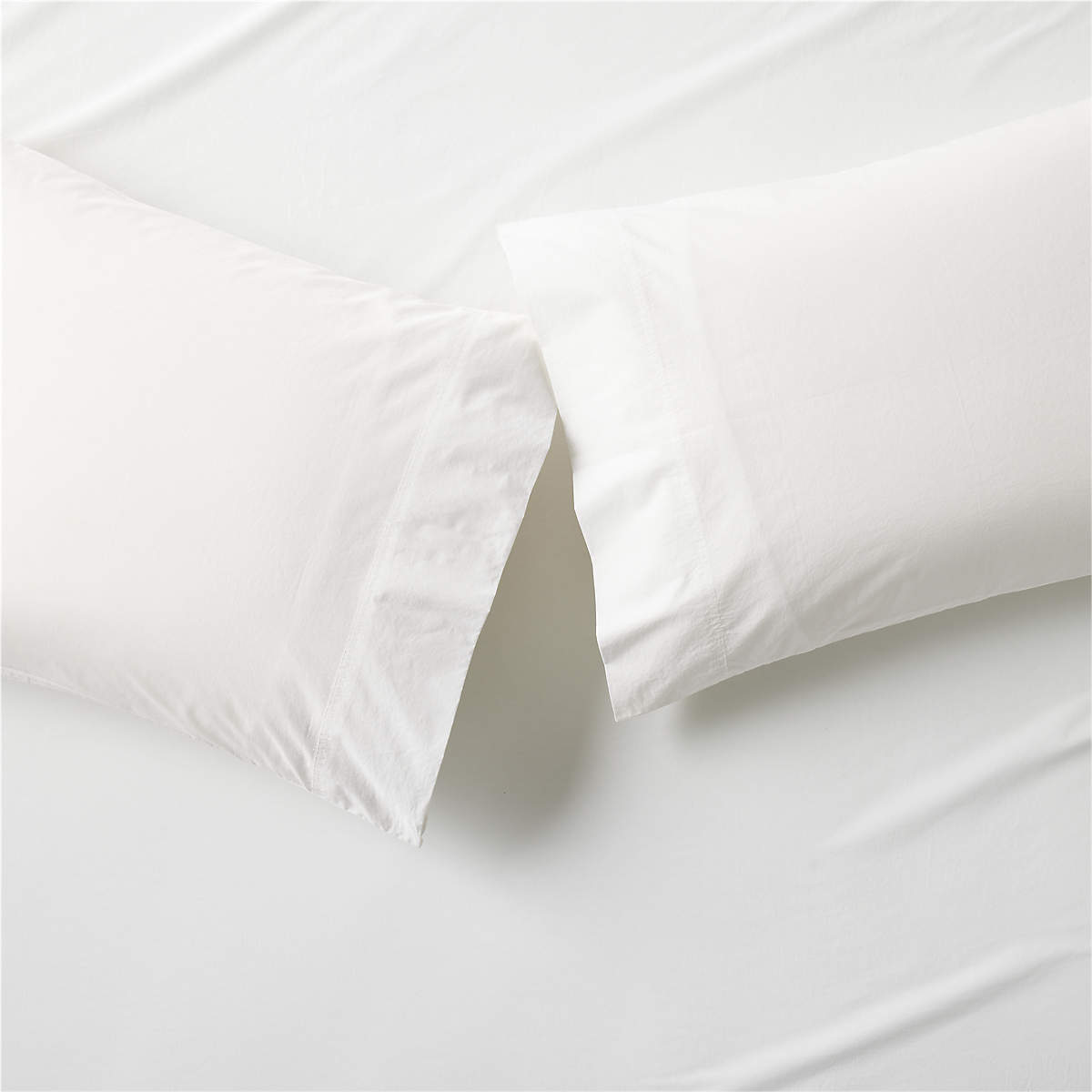 Dione Organic Cotton Washed Percale 400 Thread Count White Full/Queen ...