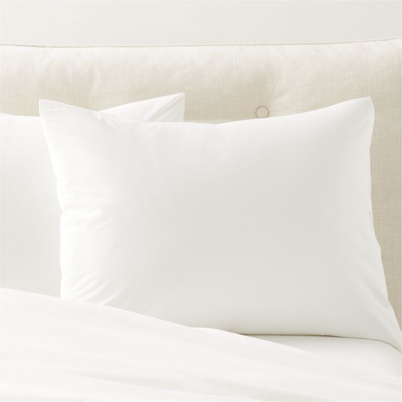 Viewing product image Dione Organic Cotton Washed Percale 400 Thread Count White Standard Pillow Shams Set of 2 - image 1 of 4