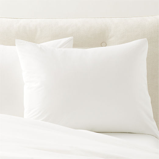 Dione Organic Cotton Washed Percale 400 Thread Count White Standard Pillow Shams Set of 2