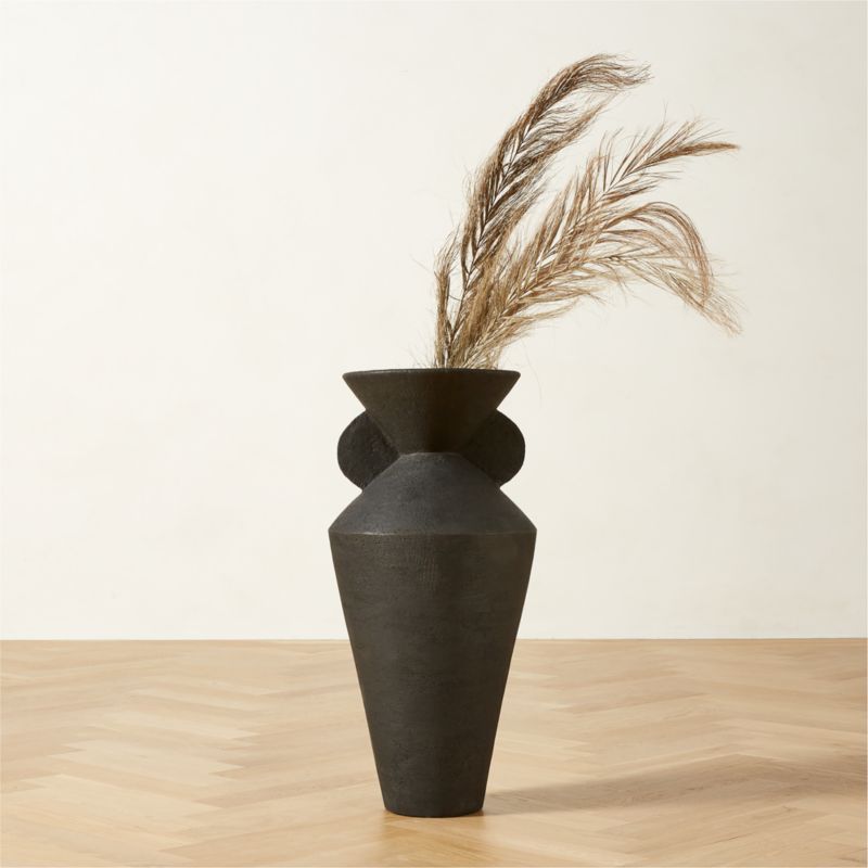 View Dionysus Black Terracotta Floor Vase details