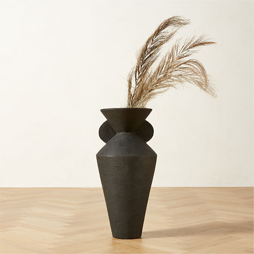 Dionysus Black Terracotta Floor Vase