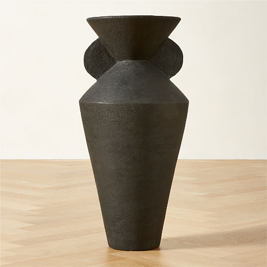 Dionysus Black Terracotta Floor Vase