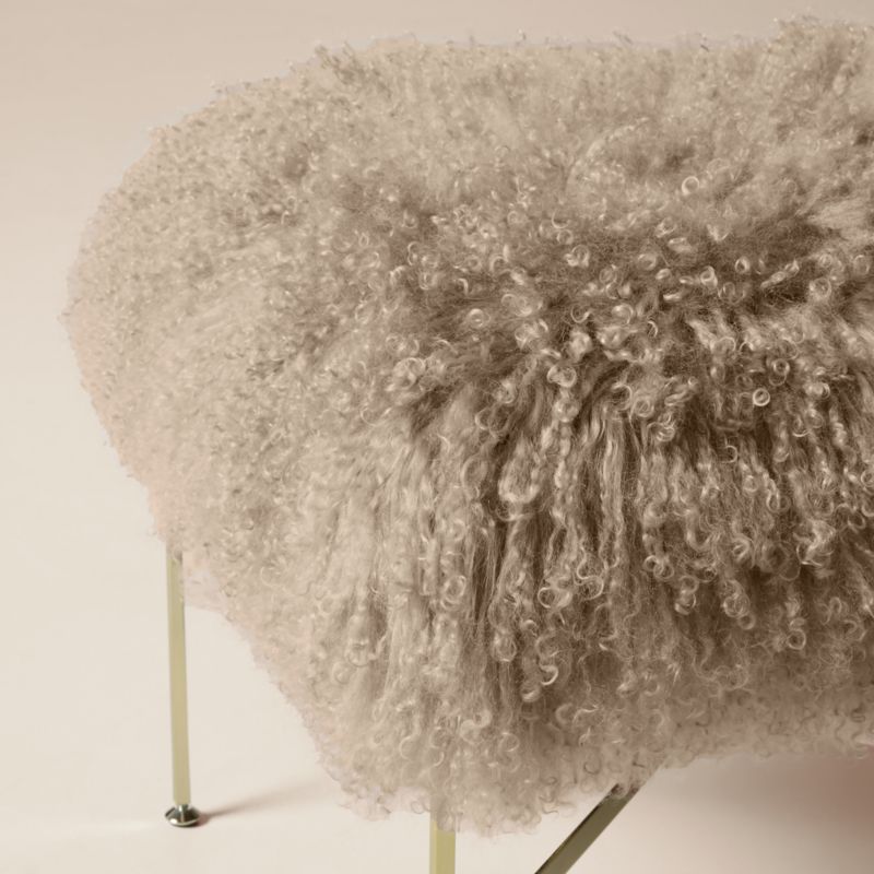 Director Taupe Shearling Ottoman Model 1201 by Paul McCobb - image 3 of 6