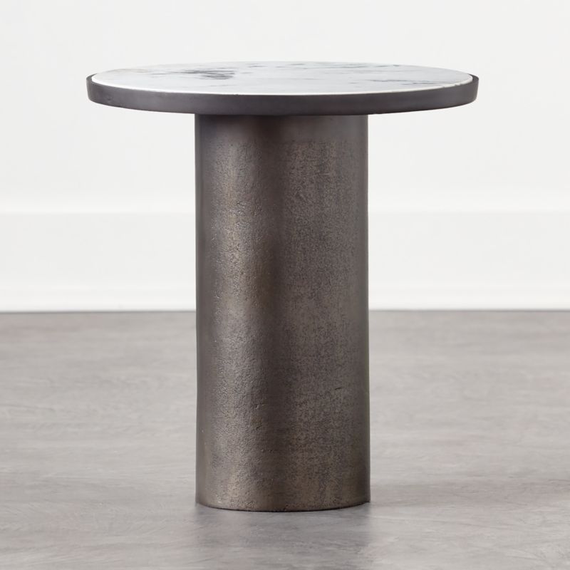 Discus Round Marble Side Table Cb2, Cb2 Round Concrete Coffee Table