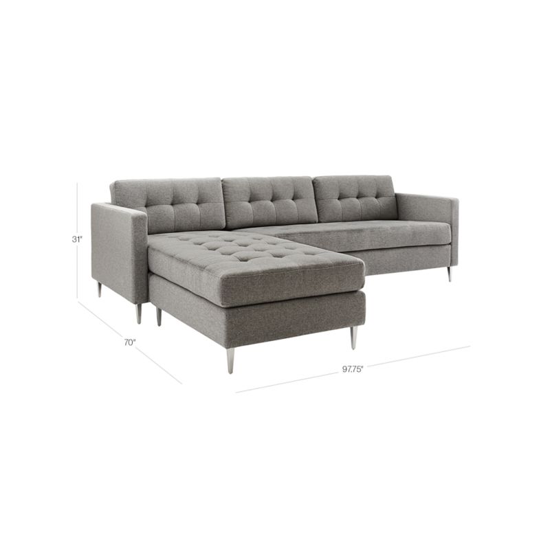 View Ditto Grey Sectional Sofa - image 2 of 8