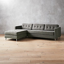 Modern Sectional Sofas Cb2 Ditto Ii Pewter Tufted Sectional Sofa