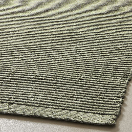 Diver Handwoven Ribbed Green Indoor/Outdoor Performance Area Rug