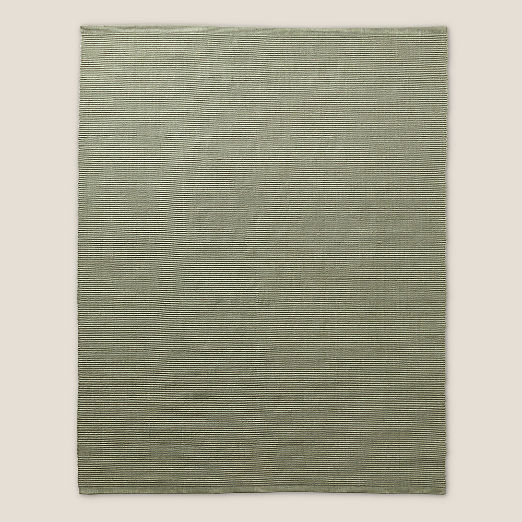 Diver Handwoven Ribbed Green Indoor/Outdoor Performance Area Rug