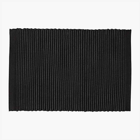 Diver Handwoven Ribbed Black Indoor/Outdoor Performance Doormat 2'x3' by Ross Cassidy