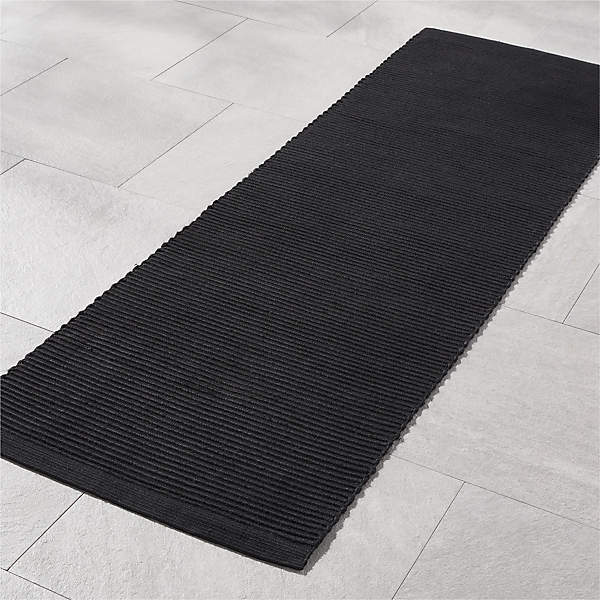 Belize Outdoor Black 10 ft Runner Area Rug Indoor Outdoor Rug