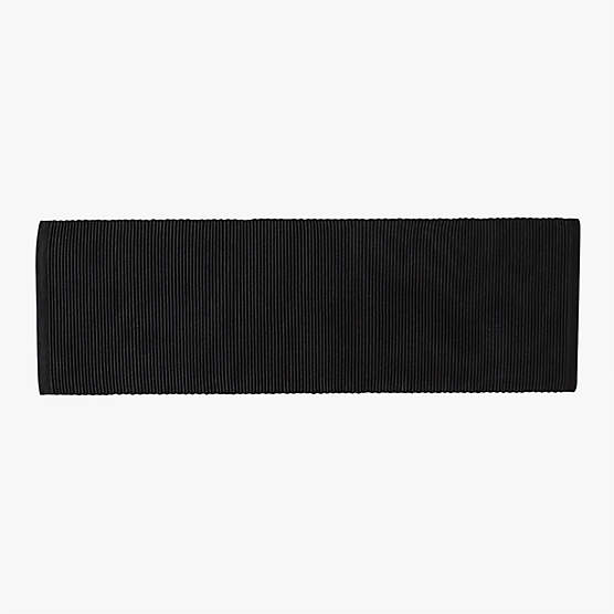 Diver Handwoven Ribbed Black Indoor/Outdoor Performance Runner Rug 2.5'x8' by Ross Cassidy