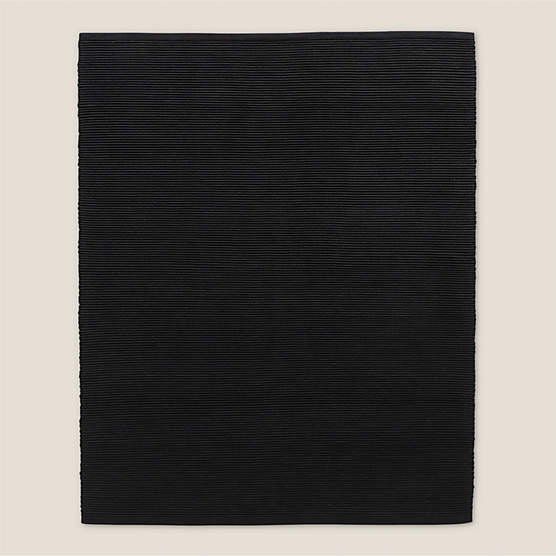 Diver Handwoven Ribbed Black Indoor/Outdoor Performance Area Rug 12'x15'