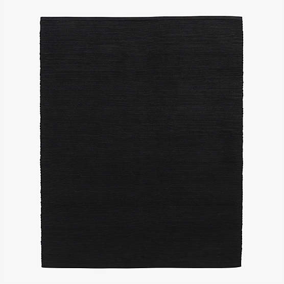 Diver Handwoven Ribbed Black Indoor/Outdoor Performance Area Rug 8'x10'