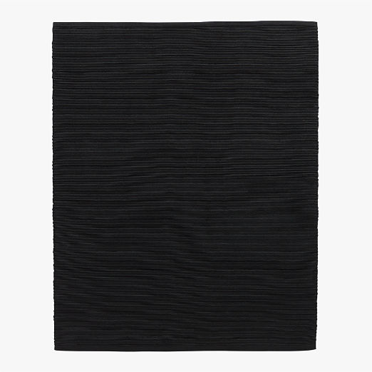 Diver Handwoven Ribbed Black Indoor/Outdoor Performance Area Rug 5'x8'