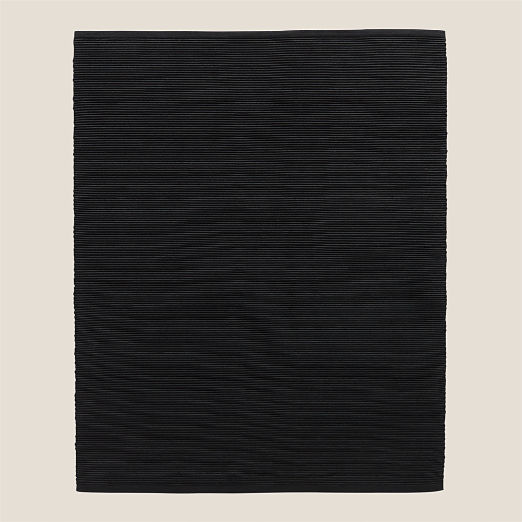 Diver Handwoven Ribbed Black Indoor/Outdoor Performance Area Rug 10'x14'