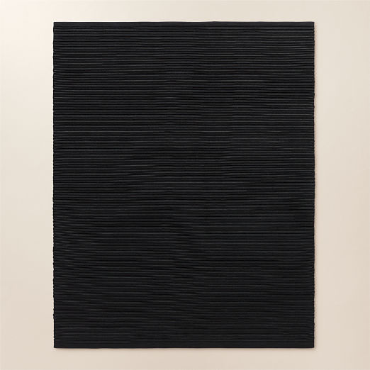 Diver Handwoven Ribbed Black Indoor/Outdoor Performance Area Rug