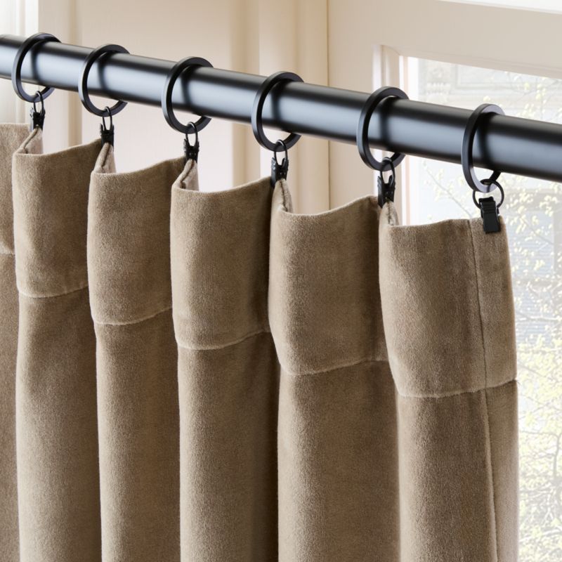 Dark Taupe Organic Cotton Velvet Window Curtain Panel 48"x84" - image 2 of 6