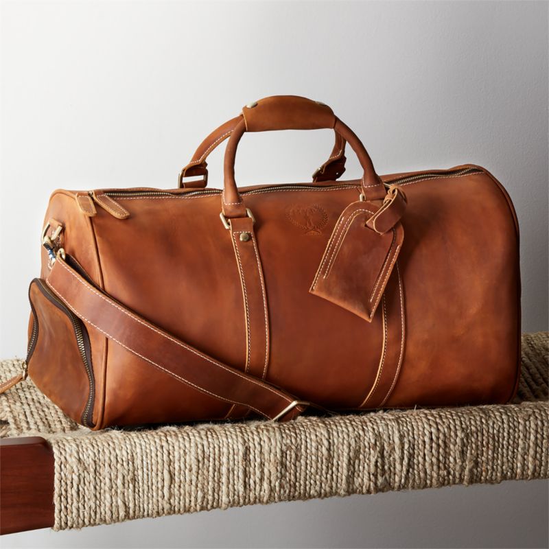 leather sports duffel bag