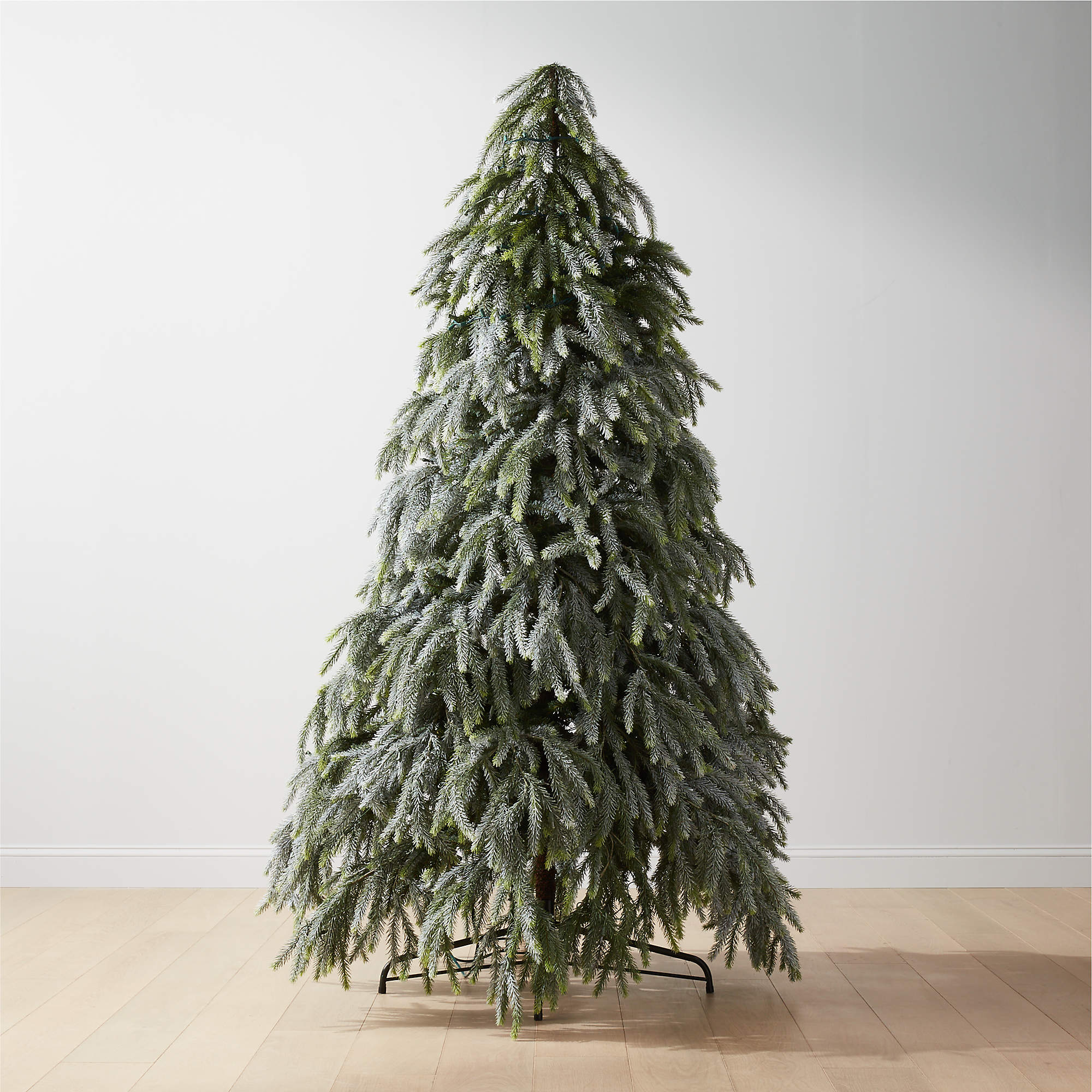 Faux Downswept Flocked Pine Christmas Tree 7.5' | CB2