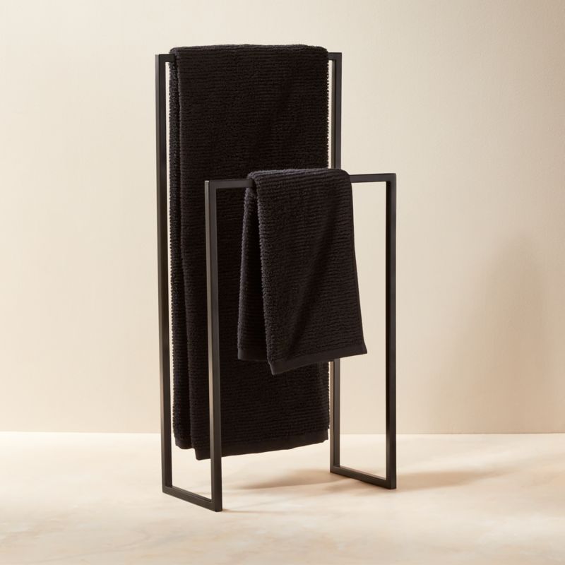 Dois Matte Black Double Rod Towel Rack - image 1 of 6