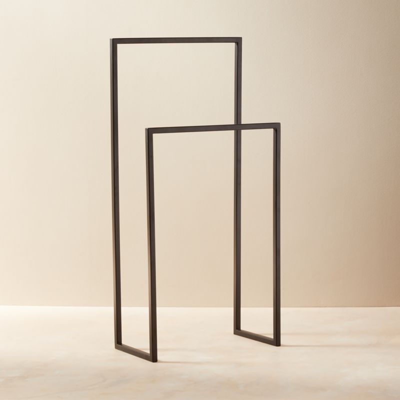 View Dois Matte Black Double Rod Towel Rack details