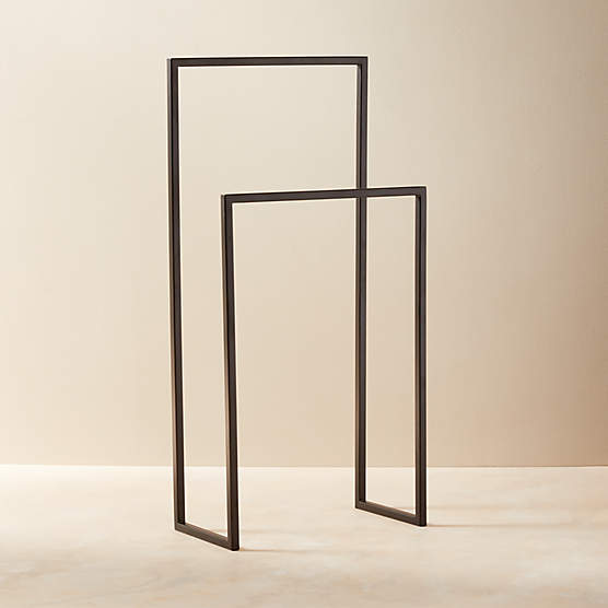 Dois Matte Black Double Rod Towel Rack