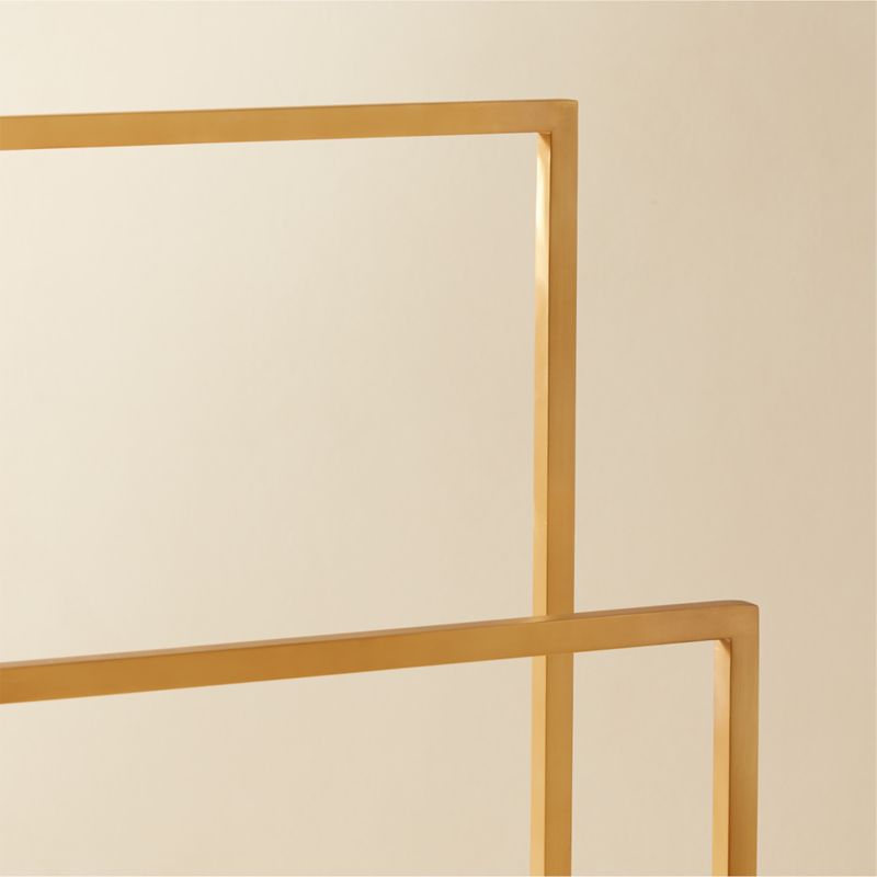 Dois Satin Brass Double Rod Towel Rack - image 2 of 5