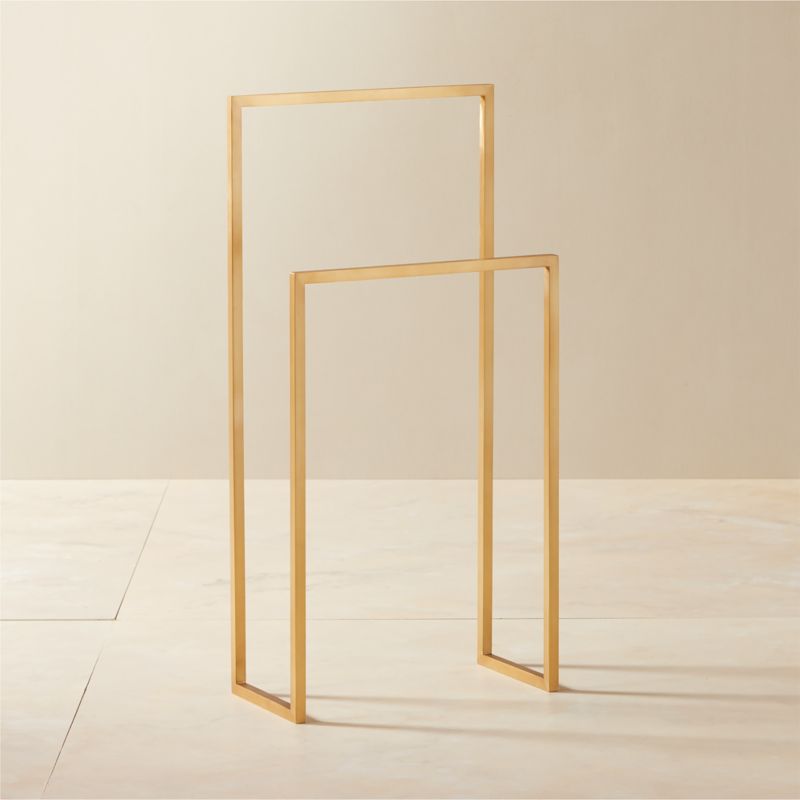 Dois Satin Brass Double Rod Towel Rack - image 0 of 5