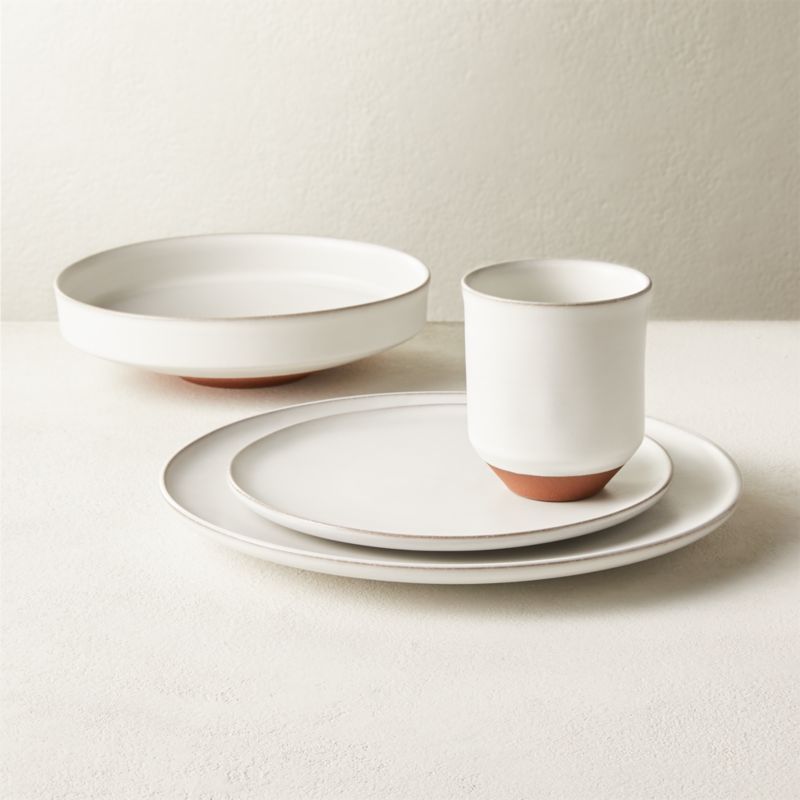 View Dolce 4-Piece White Dinnerware Set with Pasta Bowl details